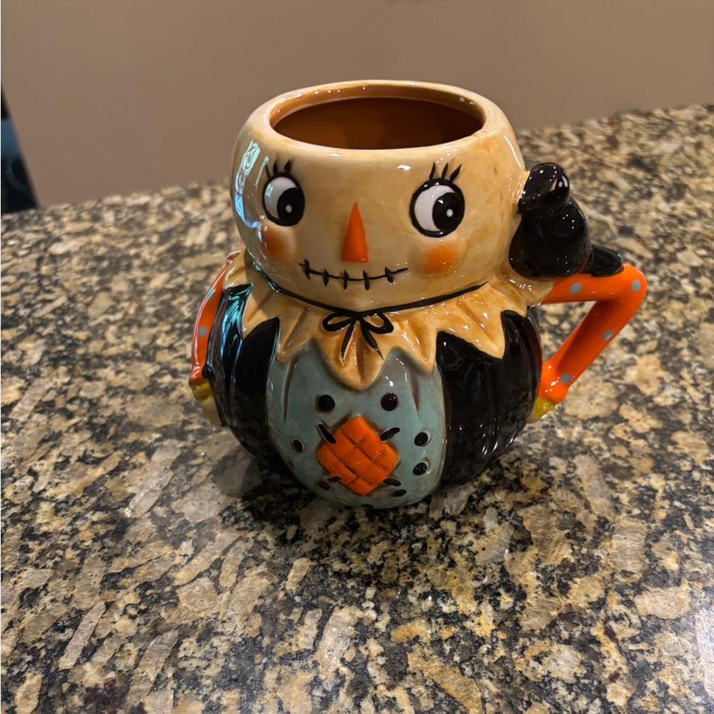 NWT-Whimsical Scarecrow Johanna Parker Ceramic Mug